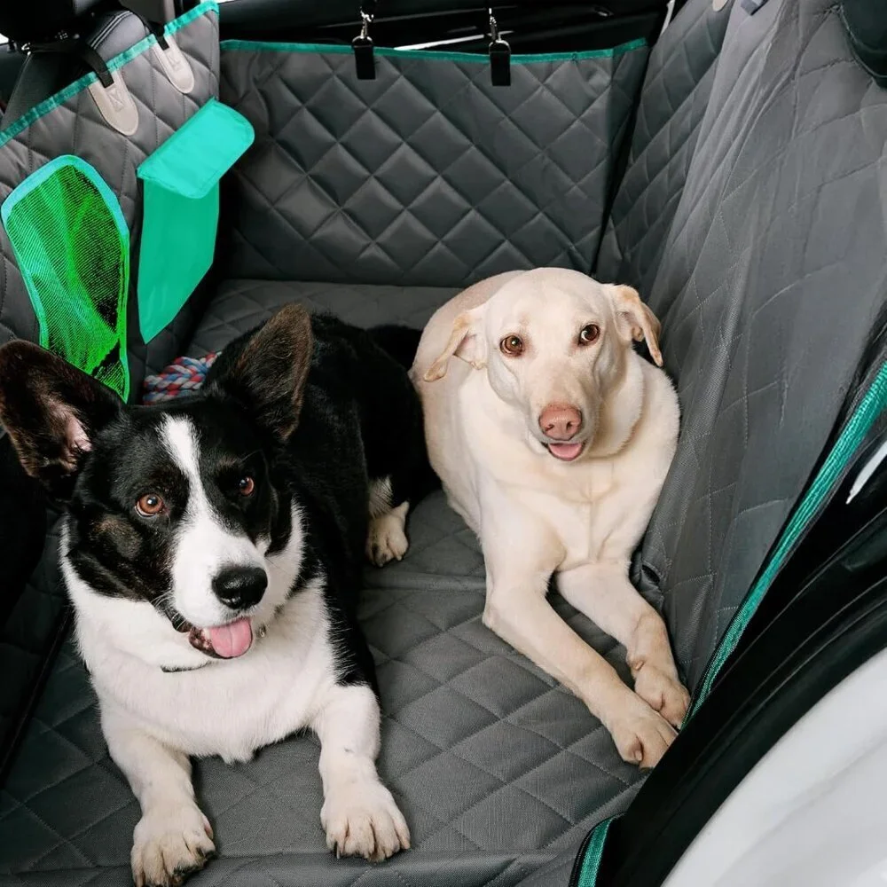 Waterproof Dog Car Seat Cover for Back Seat with Hard Bottom Inserts